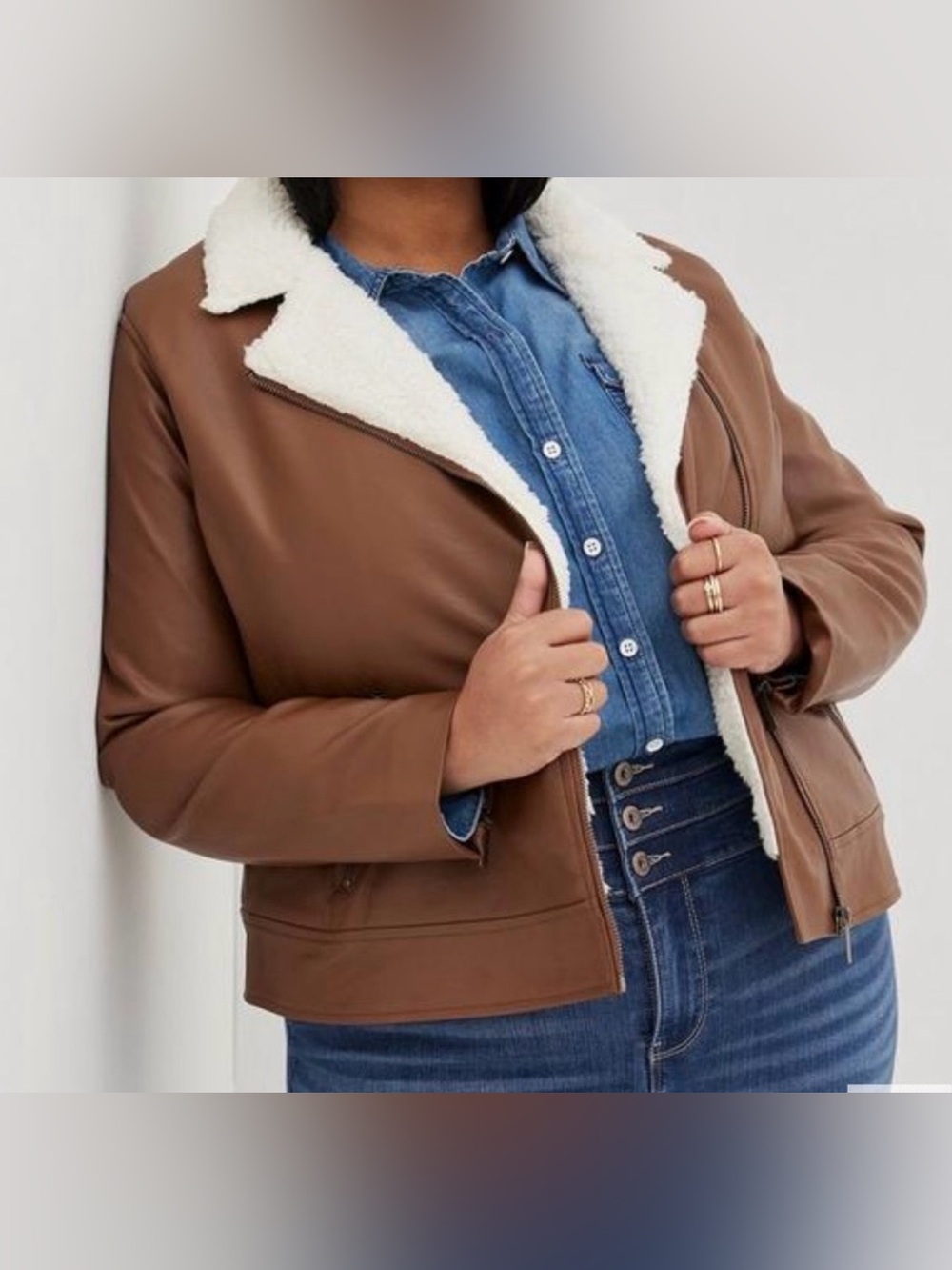 TORRID Sherpa Lined Moto brown jacket women’s plus size 3X NWT winter coat